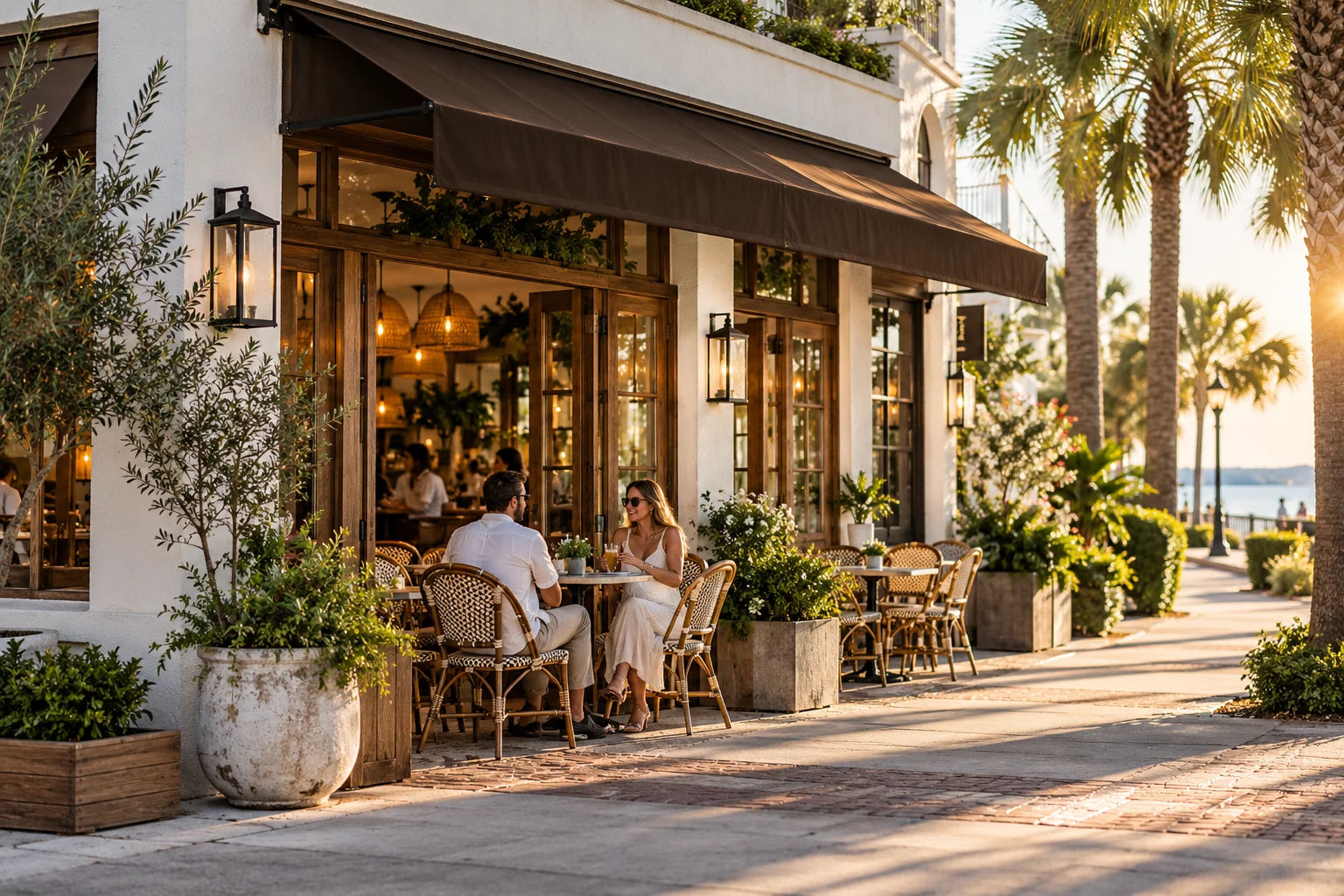 An inviting independent café with a sidewalk terrace
